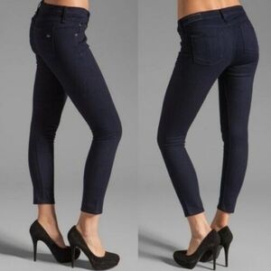 Rag & Bone Capri Coated Black Skinny Low Rise Crop Slim Ankle Cropped Jeans 26